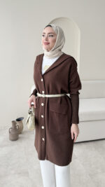 Misa Angora Hırka - Kahve - Görsel 4