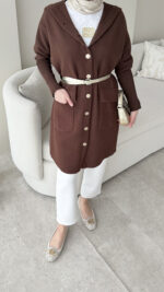 Misa Angora Hırka - Kahve - Görsel 5