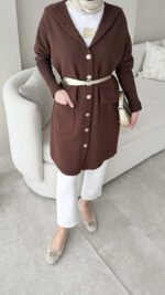 Misa Angora Hırka - Kahve - Görsel 5