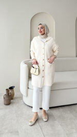 Misa Angora Hırka - Krem