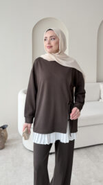 Evla Oyşo Takım - Kahverengi - Görsel 3