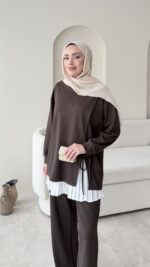 Evla Oyşo Takım - Kahverengi - Görsel 4