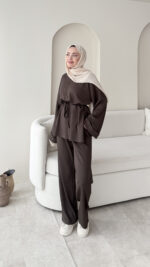 Pare Oyşo Takım - Kahverengi - Görsel 2