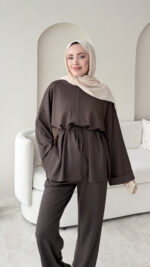 Pare Oyşo Takım - Kahverengi - Görsel 5