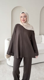 Pare Oyşo Takım - Kahverengi - Görsel 7