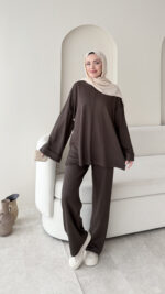 Pare Oyşo Takım - Kahverengi - Görsel 8