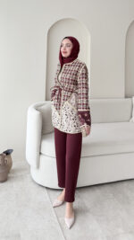 Moren Desenli Ceket - Bordo - Görsel 2
