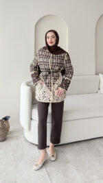 Moren Desenli Ceket - Kahverengi