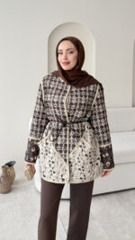 Moren Desenli Ceket - Kahverengi - Görsel 4