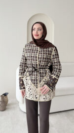 Moren Desenli Ceket - Kahverengi - Görsel 6