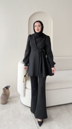 Pira Bağlamalı Scuba Takım - Siyah - Görsel 4