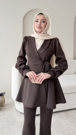 Pira Bağlamalı Scuba Takım - Koyu Kahve - Görsel 4