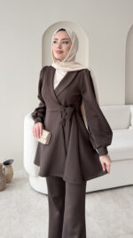 Pira Bağlamalı Scuba Takım - Koyu Kahve - Görsel 5