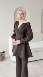 Pira Bağlamalı Scuba Takım - Koyu Kahve - Görsel 6