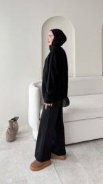 Furpa Düğmeli Kazak - Siyah - Görsel 3