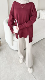 Efin Kesimli Sweat – Bordo - Görsel 6