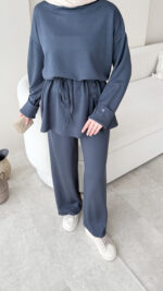 Berli Düğmeli Oyşo Takım - Mavi - Görsel 5