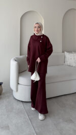 Kasi Şal Yaka Scuba Takım - Bordo