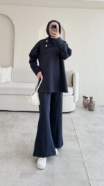 Kasi Şal Yaka Scuba Takım - Lacivert - Görsel 7