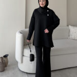 Kasi Şal Yaka Scuba Takım - Siyah