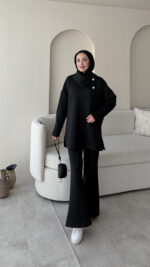 Kasi Şal Yaka Scuba Takım - Siyah