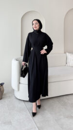 Meyla Gold Detaylı Elbise – Siyah