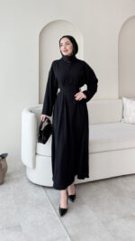 Meyla Gold Detaylı Elbise – Siyah