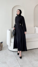 Meyla Gold Detaylı Elbise – Siyah - Görsel 3