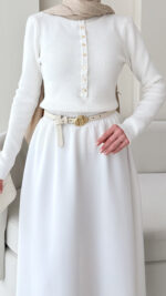 Vento Triko Kazak - Beyaz - Görsel 8