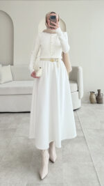 Vento Triko Kazak - Beyaz - Görsel 10