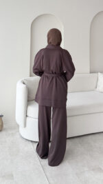 Pena İşlemeli Oyşo Takım - Kahverengi - Görsel 3