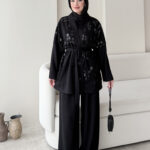 Pena İşlemeli Oyşo Takım - Siyah