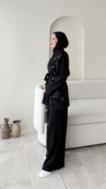 Pena İşlemeli Oyşo Takım - Siyah - Görsel 2