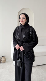 Pena İşlemeli Oyşo Takım - Siyah - Görsel 5