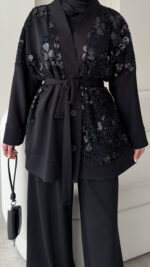 Pena İşlemeli Oyşo Takım - Siyah - Görsel 8