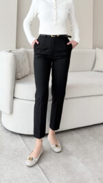 Visa Kemerli Pantalon - Siyah - Görsel 2