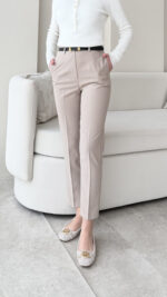 Visa Kemerli Pantalon - Taş