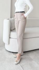 Visa Kemerli Pantalon - Taş - Görsel 3