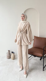 Yakamoz Taşlı Takım - Bej - Görsel 2