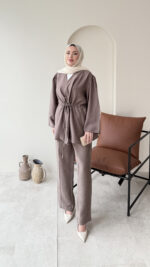 Yakamoz Taşlı Takım - Vizon - Görsel 4