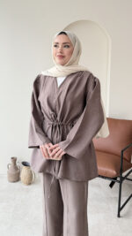 Yakamoz Taşlı Takım - Vizon - Görsel 6