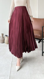 Taşlı Etek - Bordo