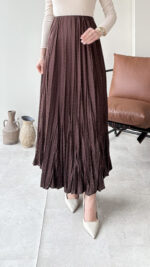 Taşlı Etek - Kahverengi