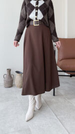 Nare Kemerli Etek - Kahve