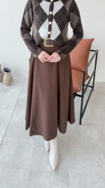 Nare Kemerli Etek - Kahve - Görsel 5