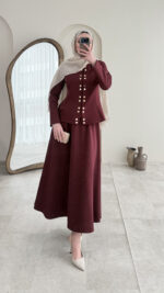 Leile Scuba Takım - Bordo - Görsel 7