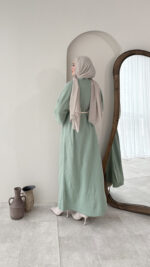 Triko Elbise - Mint Yeşili - Görsel 3