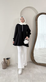 Pamuklu Sweat - Siyah - Görsel 3