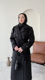 Bera Premium Kaşe Kaban – Siyah - Görsel 4