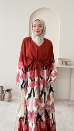 Pamuk Desenli Elbise - Görsel 3